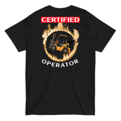 Forklift Ninja in Flames Certified Forklift Operator 2GY Classic tee