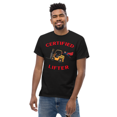 Forklift Superhero Certified Forklift Lifter GR Classic tee