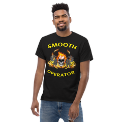 Twin Forklift Skull in Flames Smooth Operator YY Classic tee