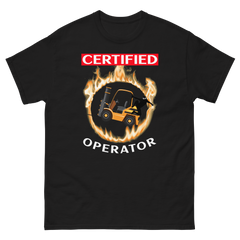 Forklift Ninja in Flames Certified Forklift Operator GW2 Classic tee