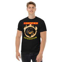 Forklift Ninja in Flames, Certified Forklift Operator GY Classic tee