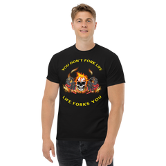 Twin Forklift in Flames, You Don't Fork Life, Life Forks You RY Classic tee