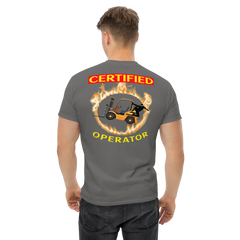 Forklift Ninja in Flames, Certified Forklift Operator GY Classic tee