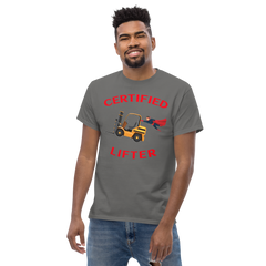 Forklift Superhero Certified Forklift Lifter GR Classic tee