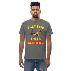 Forklift Superhero Forklift Certified GY Classic tee