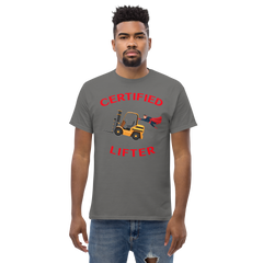 Forklift Superhero Certified Forklift Lifter GR Classic tee