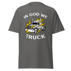 Trucker in Flames In God We Truck WW Classic tee
