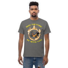 Forklift Ninja in Flames, May the Fork Be with You GY Classic tee