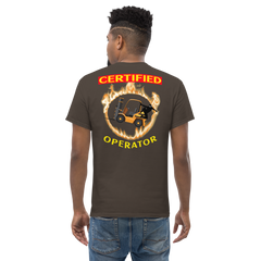 Forklift Ninja in Flames, Certified Forklift Operator GY Classic tee