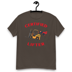 Forklift Superhero Certified Forklift Lifter GR Classic tee