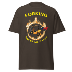 Forklift Superhero in Flames Forking Makes Me Happy GY Classic tee