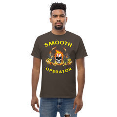 Twin Forklift Skull in Flames Smooth Operator YY Classic tee