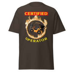 Forklift Ninja in Flames, Certified Forklift Operator GY Classic tee