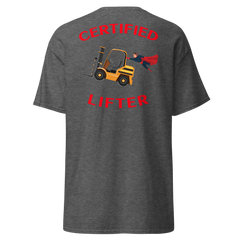 Forklift Superhero Certified Forklift Lifter GR Classic tee