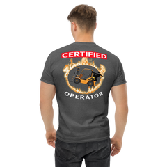 Forklift Ninja in Flames Certified Forklift Operator 2GY Classic tee