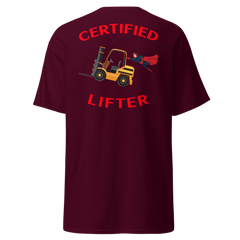 Forklift Superhero Certified Forklift Lifter GR Classic tee