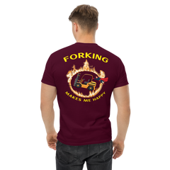 Forklift Superhero in Flames Forking Makes Me Happy GY Classic tee