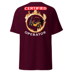 Forklift Ninja in Flames Certified Forklift Operator 2GY Classic tee