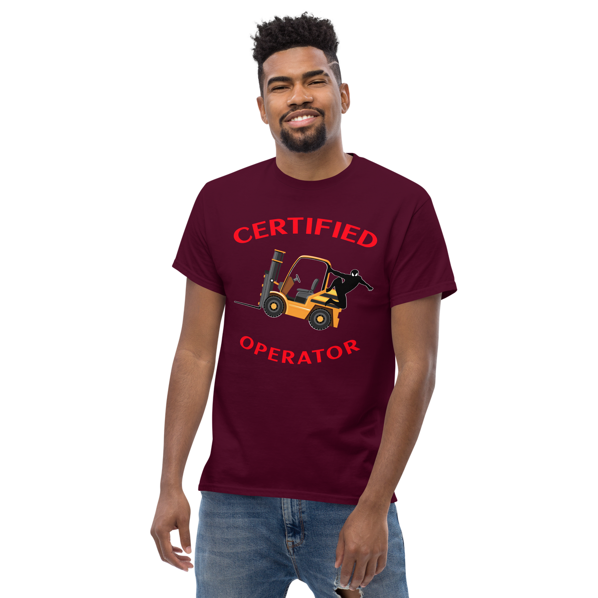 Forklift Ninja Certified Forklift Operator GR Classic tee