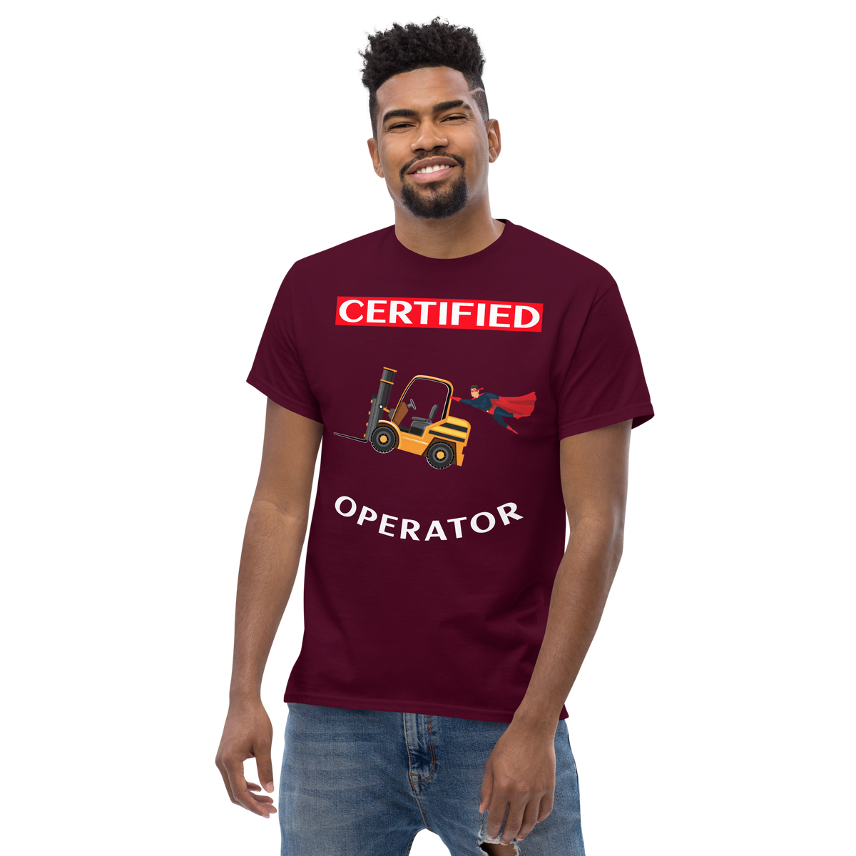 Forklift Superhero Certified Forklift Operator GW Classic tee