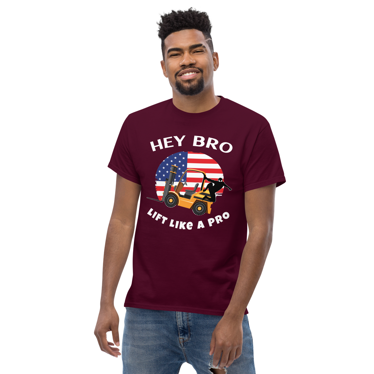 American Forklift Ninja, Hey Bro Lift Like a Pro GW Classic tee