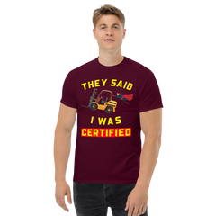 Forklift Superhero Forklift Certified GY Classic tee