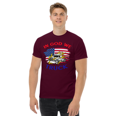 American Trucker in Flames In God We Truck RWB Classic tee