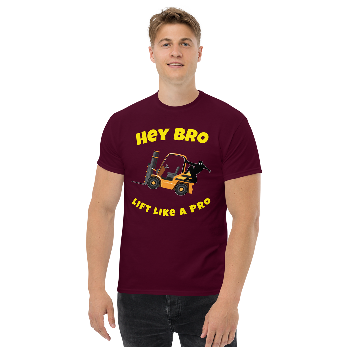 Forklift Ninja Hey Bro Lift Like a Pro GY Classic tee