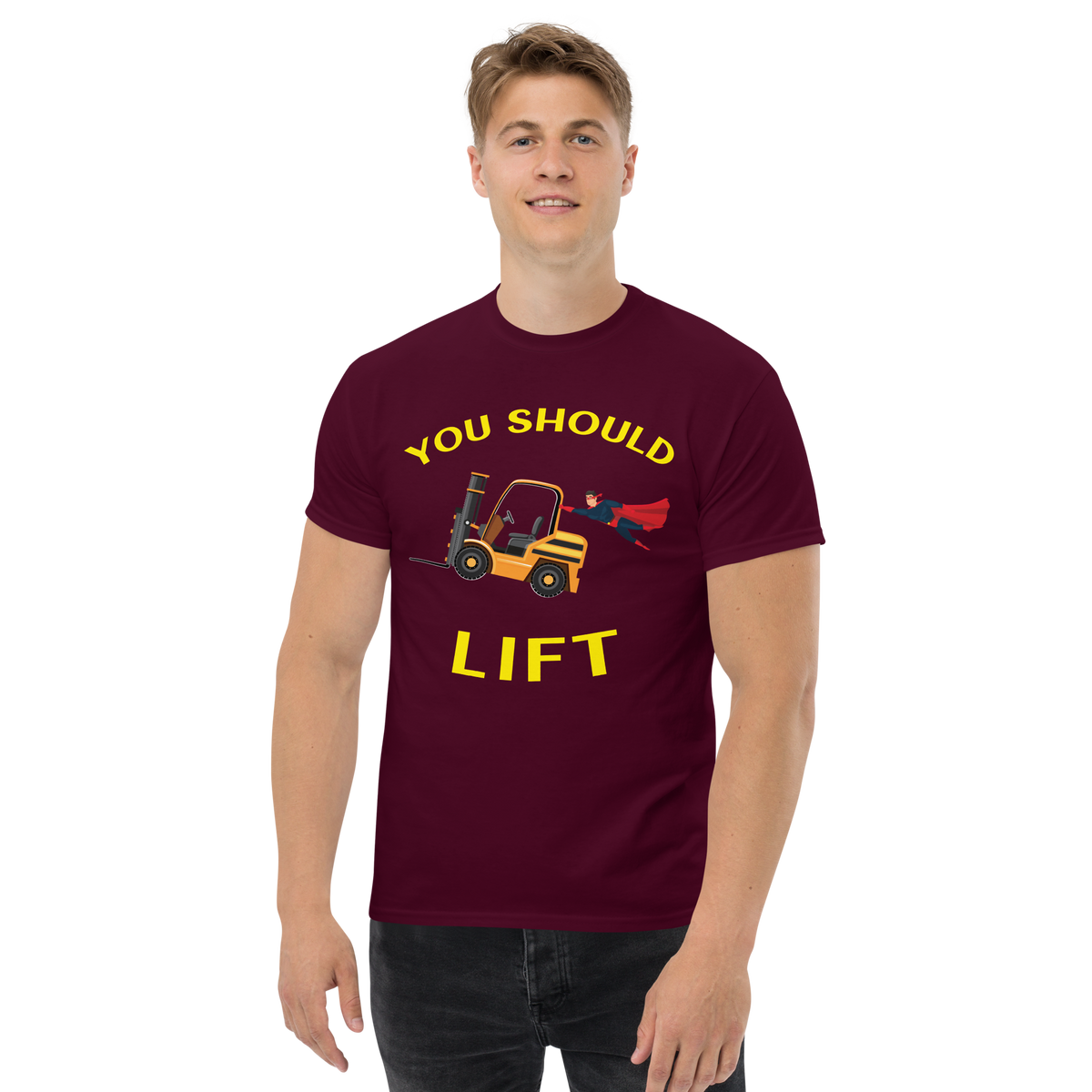 Forklift Superhero You Should Lift GY Classic tee