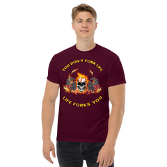 Twin Forklift in Flames, You Don't Fork Life, Life Forks You RY Classic tee