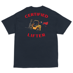 Forklift Superhero Certified Forklift Lifter GR Classic tee