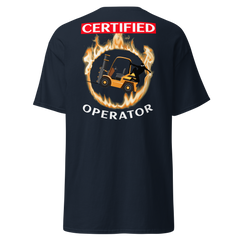 Forklift Ninja in Flames Certified Forklift Operator 2GY Classic tee