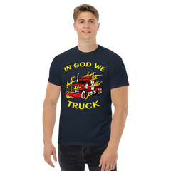 Trucker in Flames In God We Truck RY Classic tee