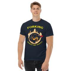 Forklift Superhero in Flames Forking Makes Me Happy GY Classic tee