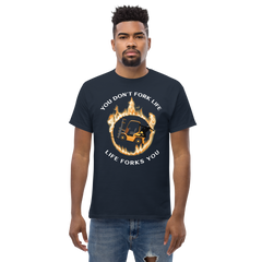 Forklift Ninja in Flames, You Don't Fork Life, Life Forks You GW Classic tee