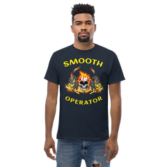 Twin Forklift Skull in Flames Smooth Operator YY Classic tee