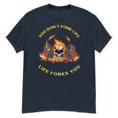 Twin Forklift in Flames, You Don't Fork Life, Life Forks You RY Classic tee