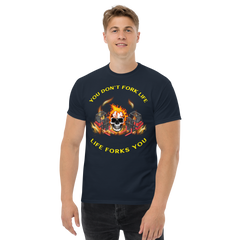 Twin Forklift in Flames, You Don't Fork Life, Life Forks You RY Classic tee