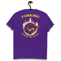 Forklift Superhero in Flames Forking Makes Me Happy GY Classic tee