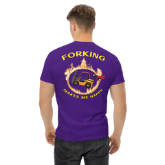 Forklift Superhero in Flames Forking Makes Me Happy GY Classic tee