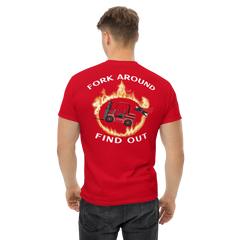 Forklift Superhero in Flame, Fork Around Find Out RW Classic tee