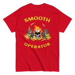 Twin Forklift Skull in Flames Smooth Operator YY Classic tee