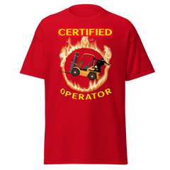 Forklift Ninja in Flames, Certified Forklift Operator GY Classic tee