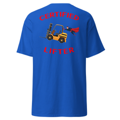 Forklift Superhero Certified Forklift Lifter GR Classic tee