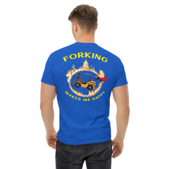 Forklift Superhero in Flames Forking Makes Me Happy GY Classic tee