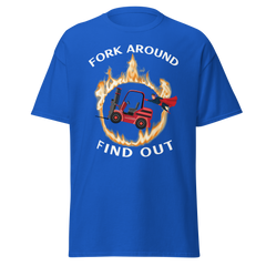 Forklift Superhero in Flames, Fork Around Find Out RW Classic tee