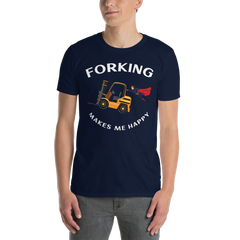 Forklift Superhero Forking Makes Me Happy GW Short-Sleeve Unisex T-Shirt