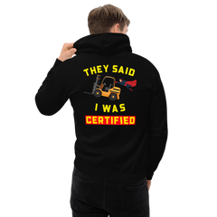 Forklift Superhero Forklift Certified GY Unisex Hoodie