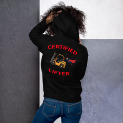 Forklift Superhero Certified Forklift Lifter GR Unisex Hoodie