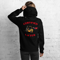 Forklift Superhero Certified Forklift Lifter GR Unisex Hoodie